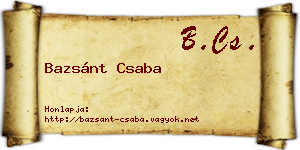 Bazsánt Csaba névjegykártya